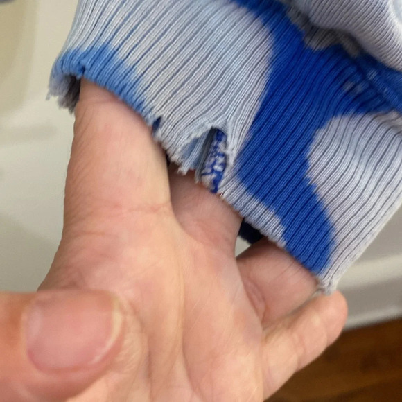 Champion Tie Dye Crew Neck Sweatshirt Medium Thrashed Grunge Holes - Picture 13 of 15